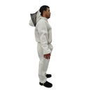 Kit Conjunto Apicultor Caça, Jaleco, Capacete e Luvas Branco