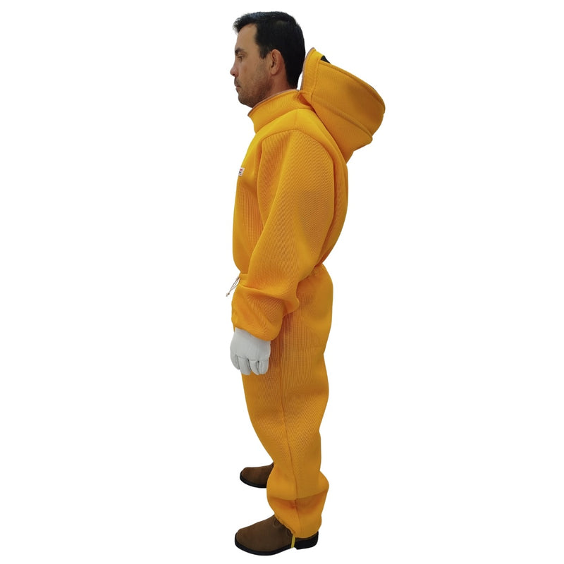 Kit Macacão Apicultor Capacete e Luvas Amarelo Americano