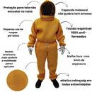 Kit Macacão Apicultor Capacete e Luvas Amarelo Americano