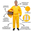 Kit Conjunto Apicultor Calça, Jaleco, Capacete e Luvas Amarelo